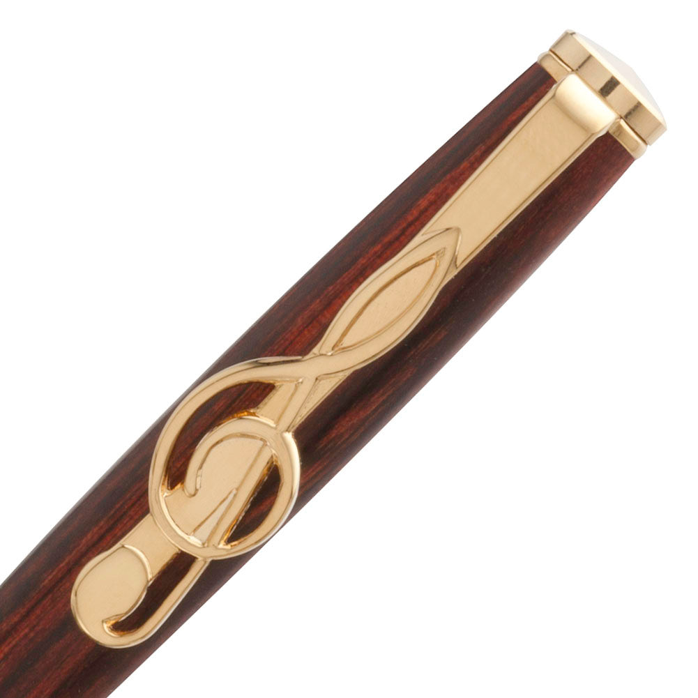 Artisan 24k Gold Slimline Pen Theme Clip Treble Clef