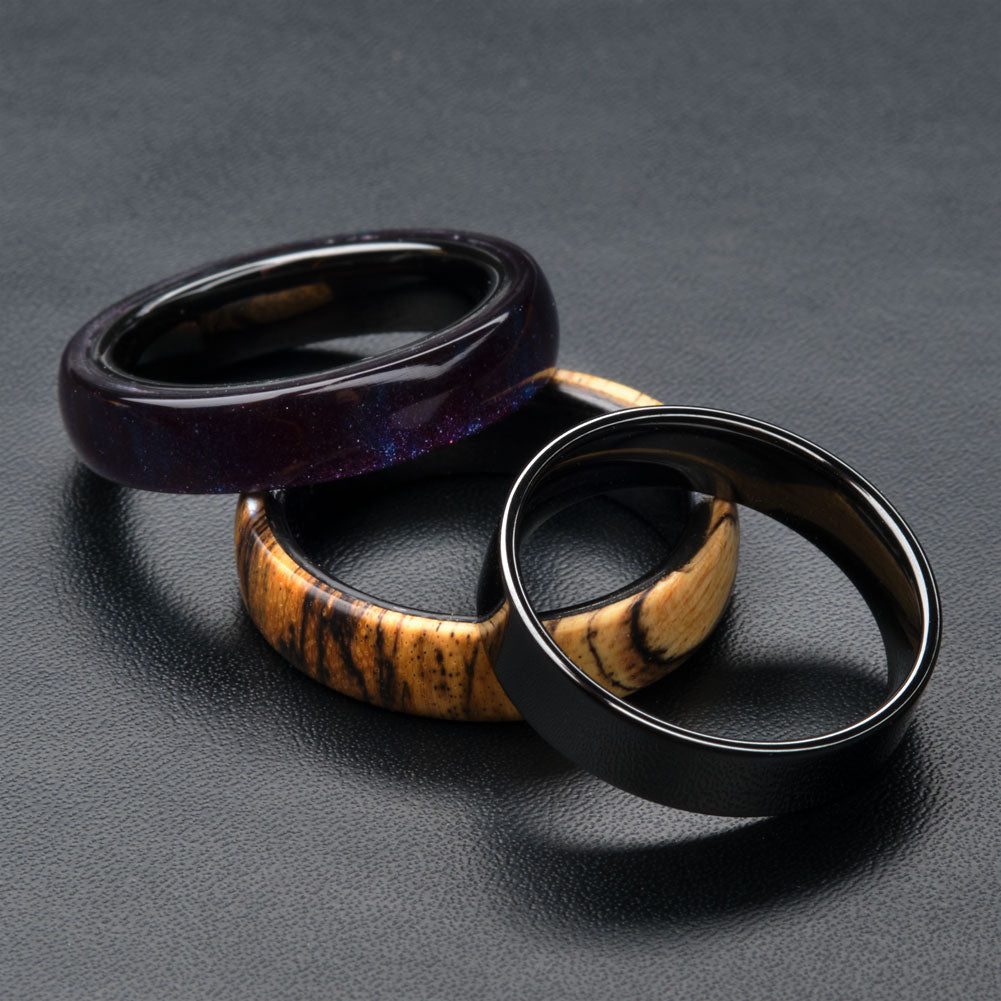 Artisan Black Ceramic Comfort Fit Ring Core