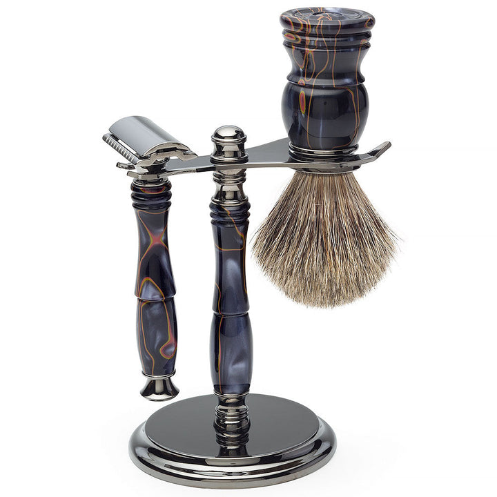 Artisan Premium Badger Shaving Brush Kit Gun Metal