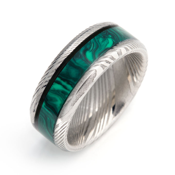 Artisan Damascus Stainless Steel Comfort Fit Inlay Ring Core