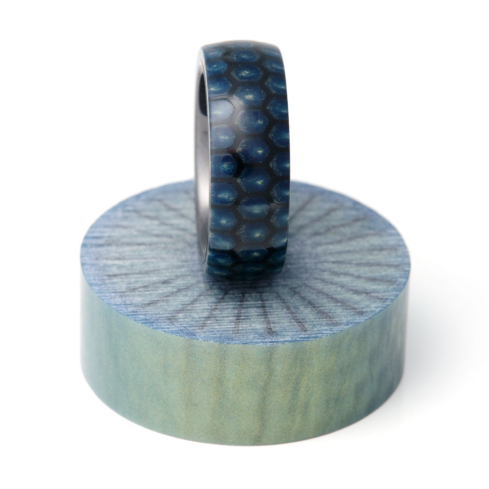 Hobble Creek Craftsman Honeycomb Ring Blank Beetle Blue