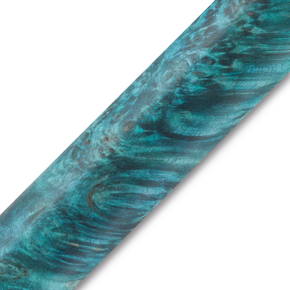 Dyed Box Elder Burl Stabilized Pen Blank - Teal