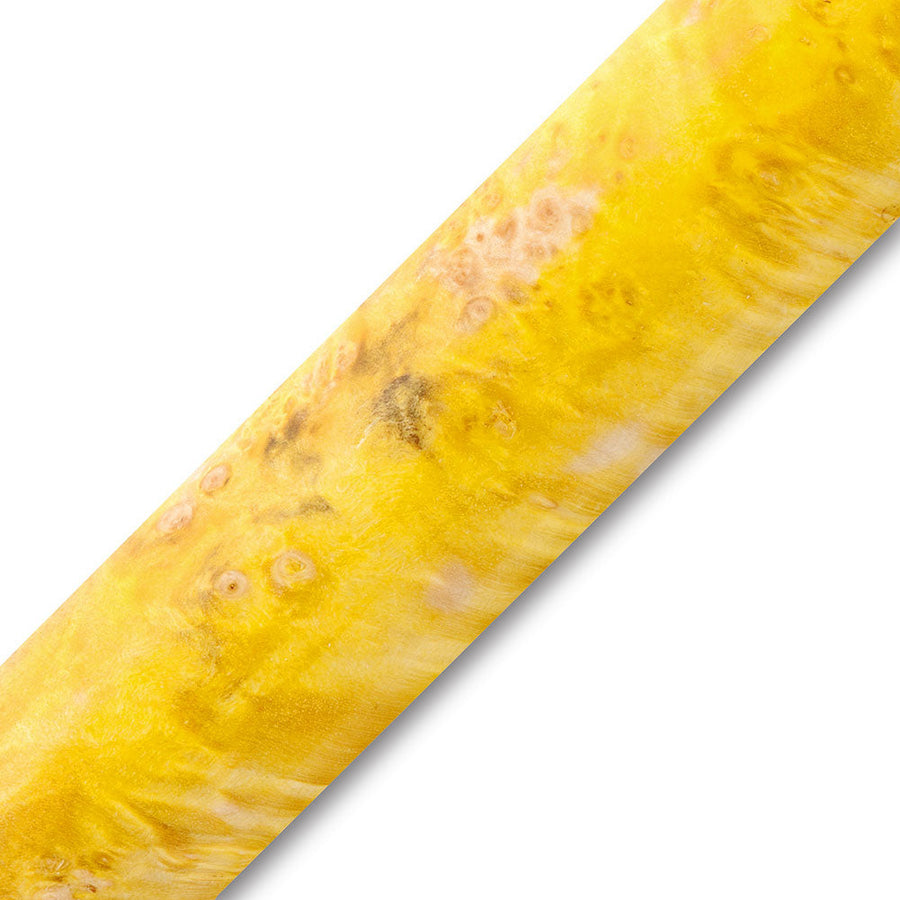 Pen Makers Choice Stabilized Dyed Box Elder Burl Pen Blank Yellow