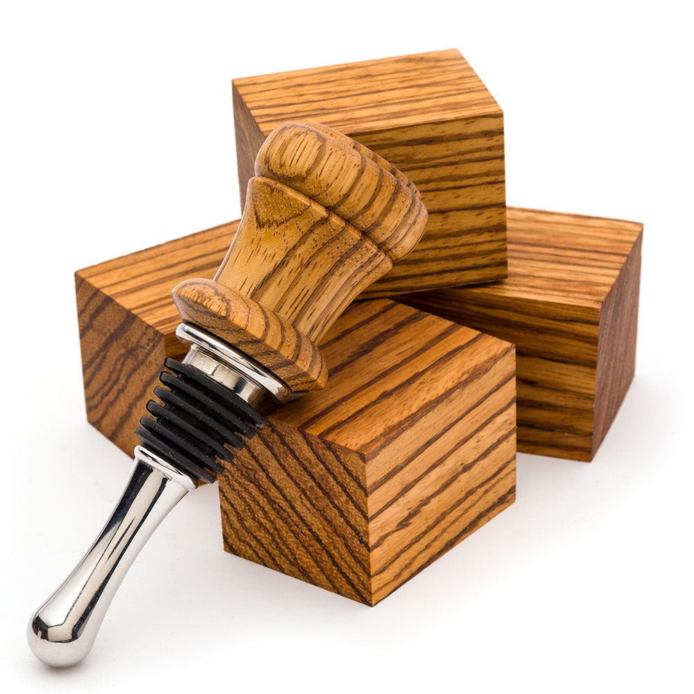 Turners Choice Bottle Stopper Blanks Zebrawood - 5 Pack