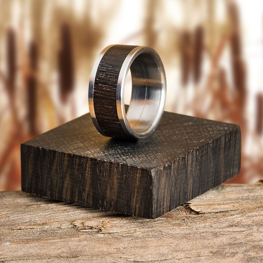 Turners Choice Ancient Bog Oak Ring Blank Stabilized