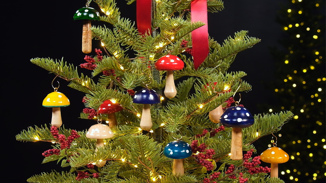 Turning Mini Mushroom Ornaments