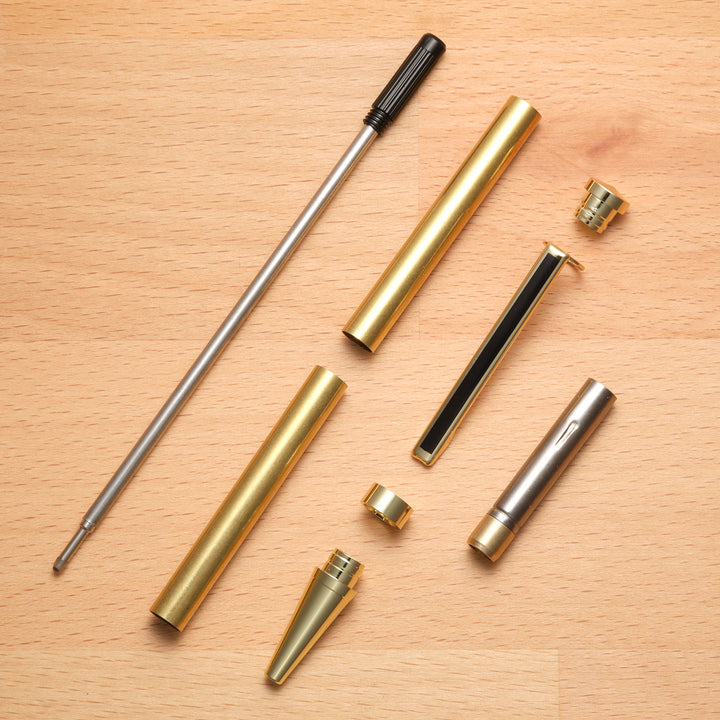 Apprentice Slimline Pen Kit - 24k Gold Black Stripe Clip