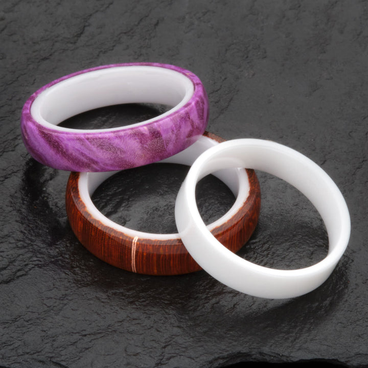 Artisan White Ceramic Comfort Fit Ring Core