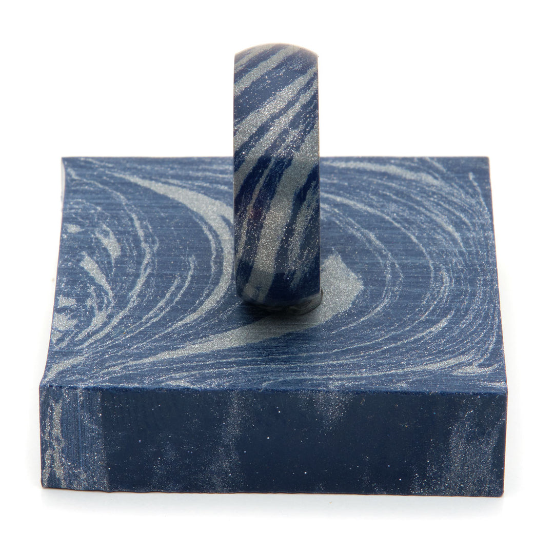 M3 Ring Blank - Steel Blue & Silver