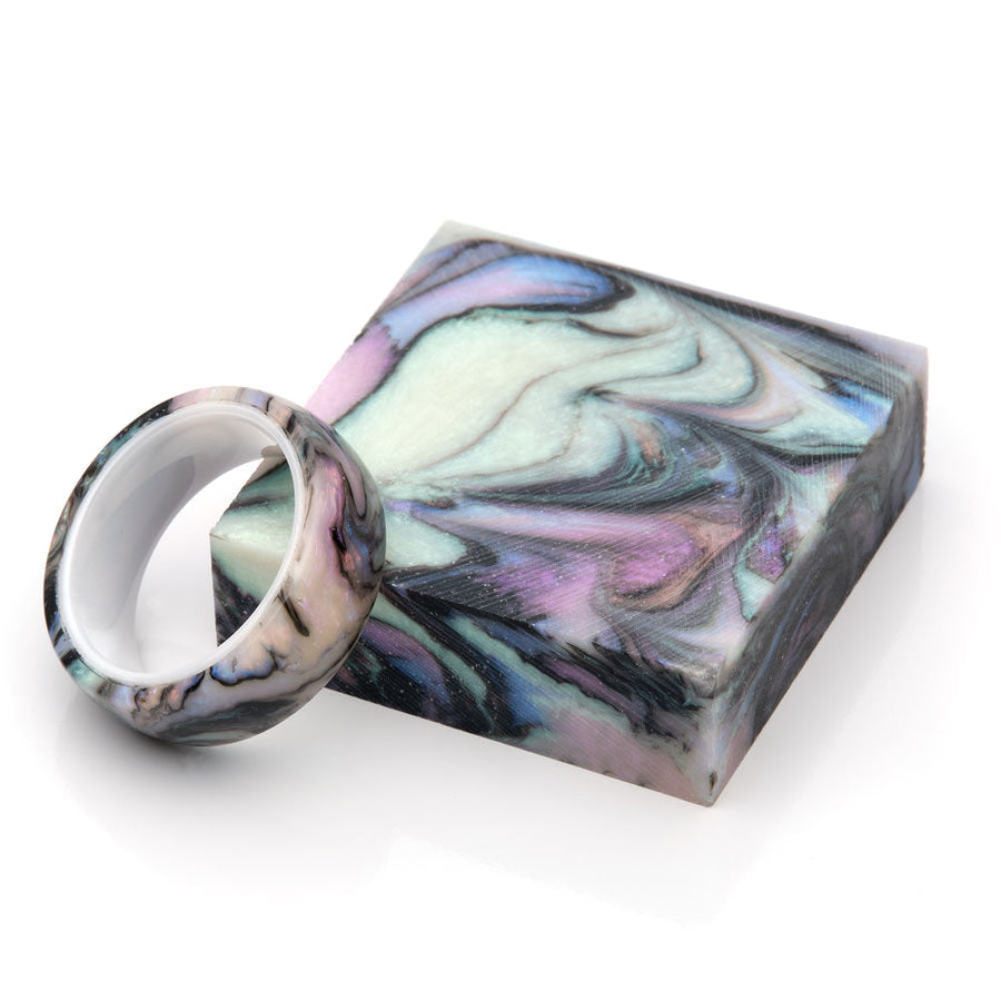 Hobble Creek Craftsman Nebula Ring Blank Midnight Abalone