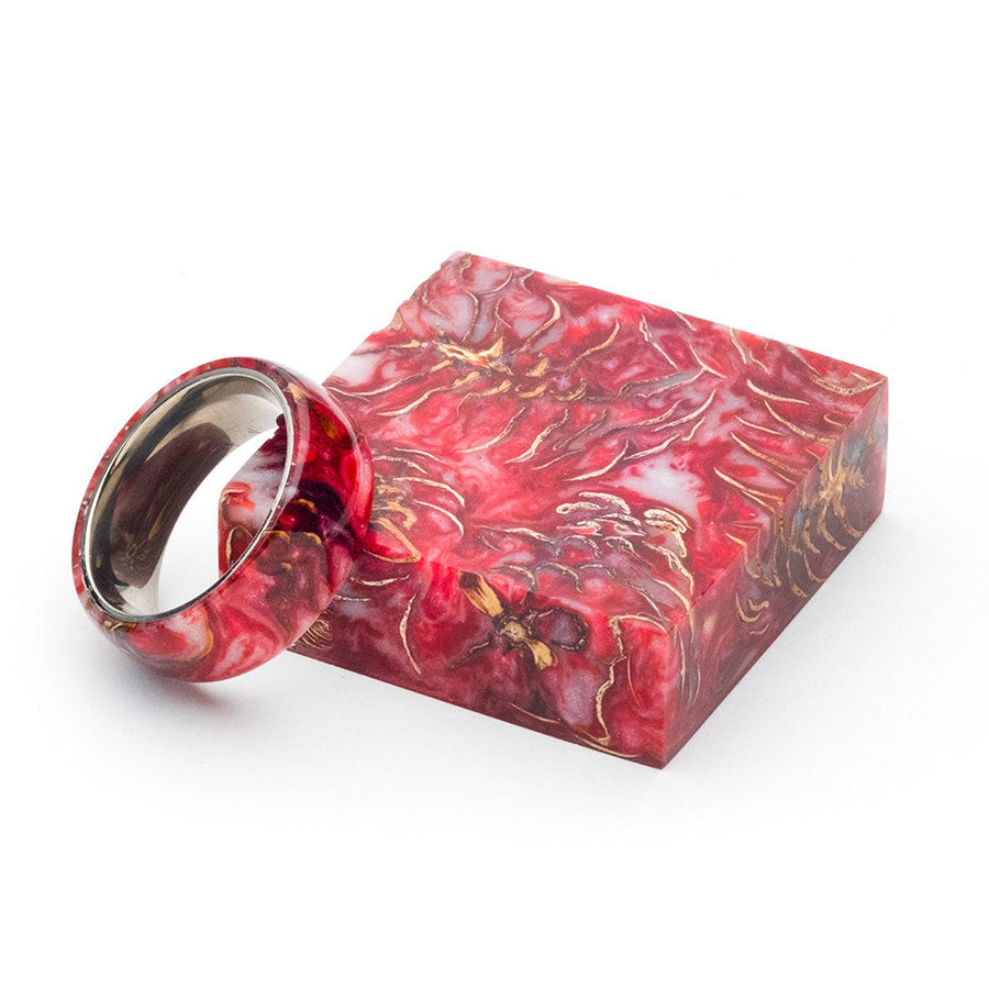 Hobble Creek Craftsman Mini Pine Cone Ring Blank Red