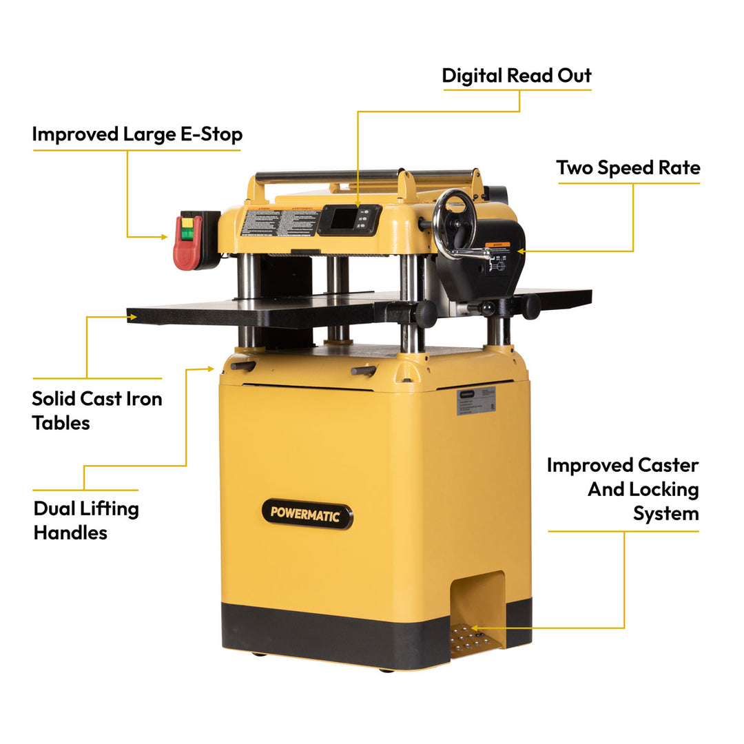 Powermatic 15 Inch Planer 3 HP Helical Head 15BHH