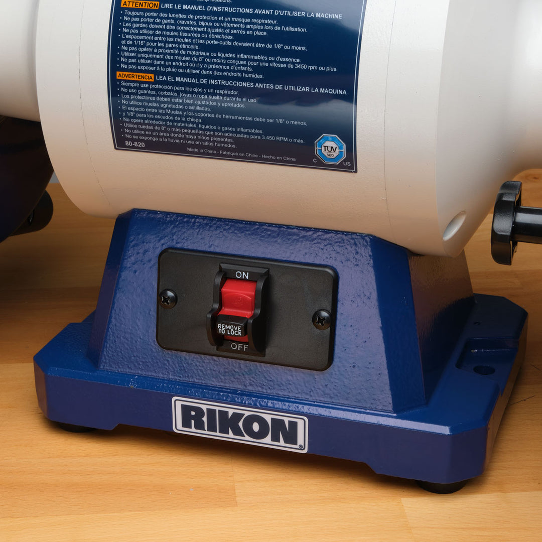 Rikon 8 x 1-1/2 Inch Slow Speed Bench Grinder 1 HP