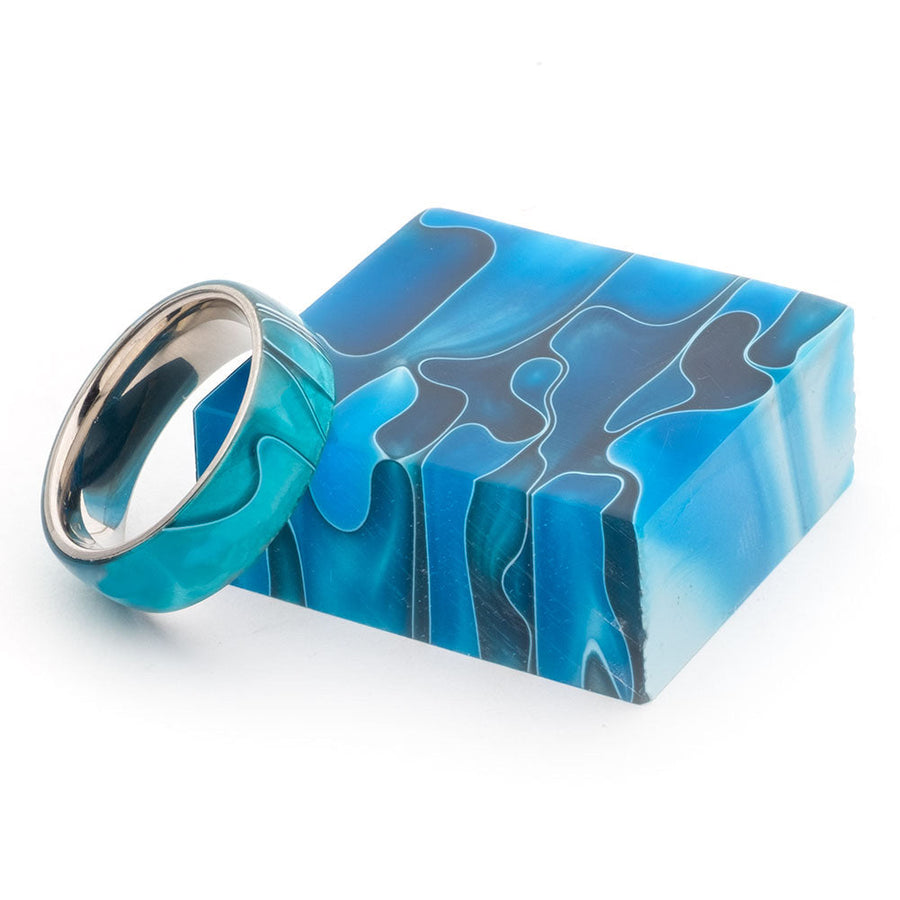 Turners Choice Acrylic Ring Blanks Caribbean Swirl
