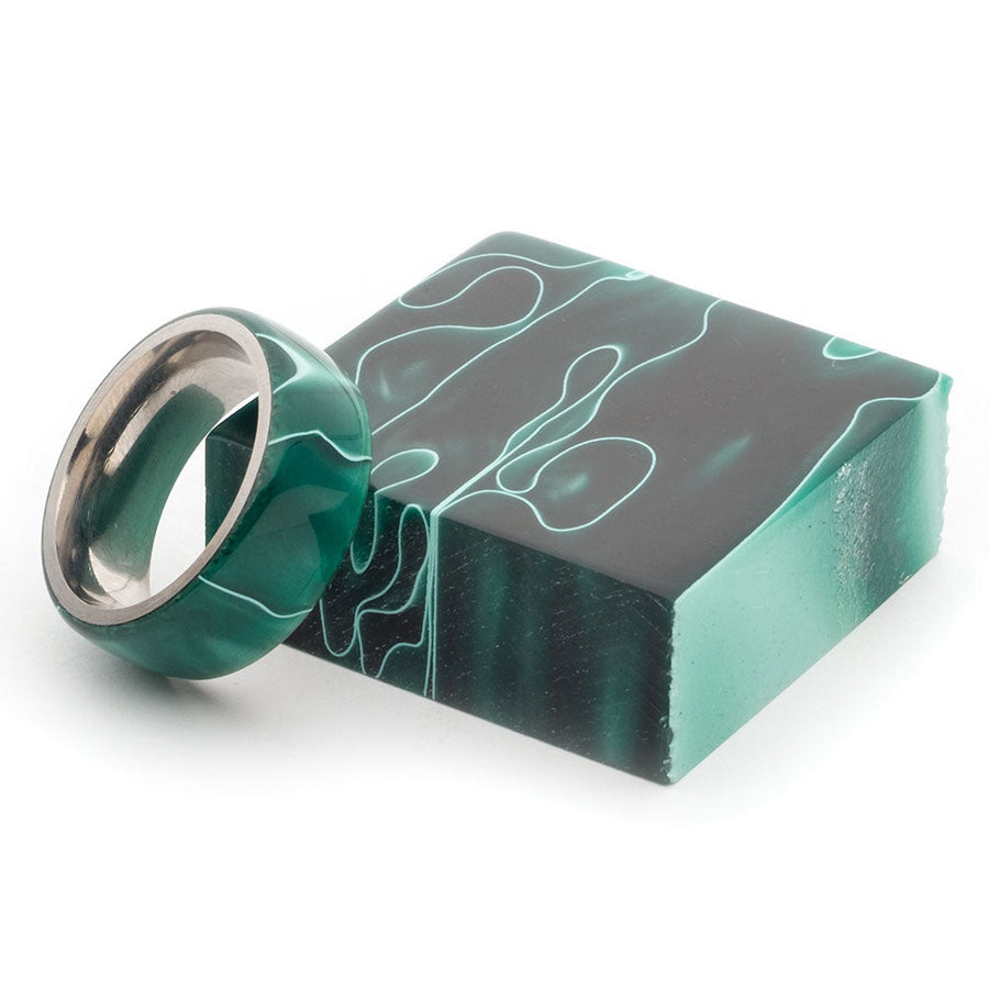 Turners Choice Acrylic Ring Blanks Jade Swirl