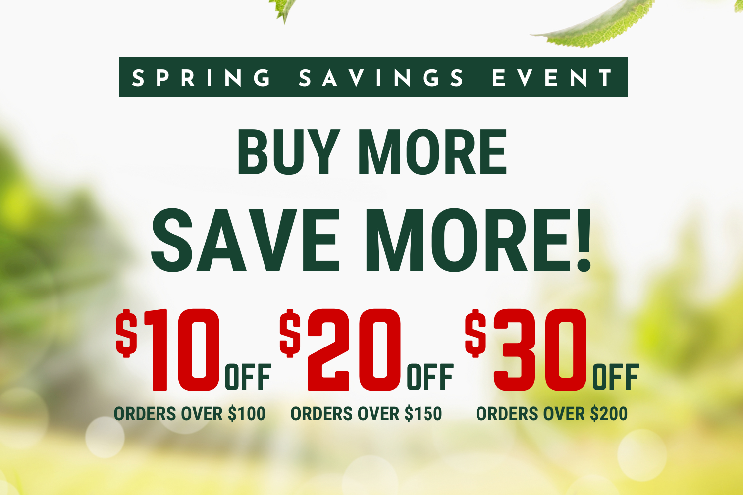 Spring Savings Event