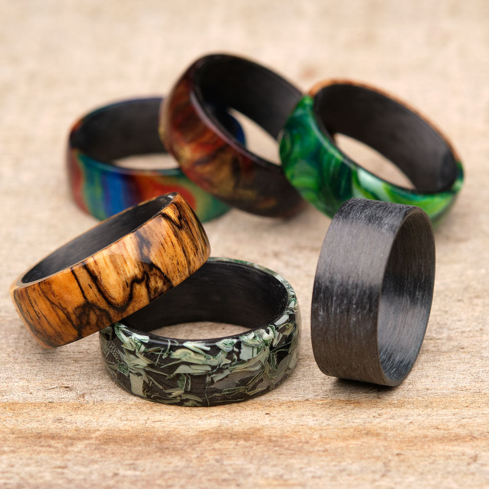 Artisan Carbon Fiber Comfort Fit Ring Core 8mm Size 13